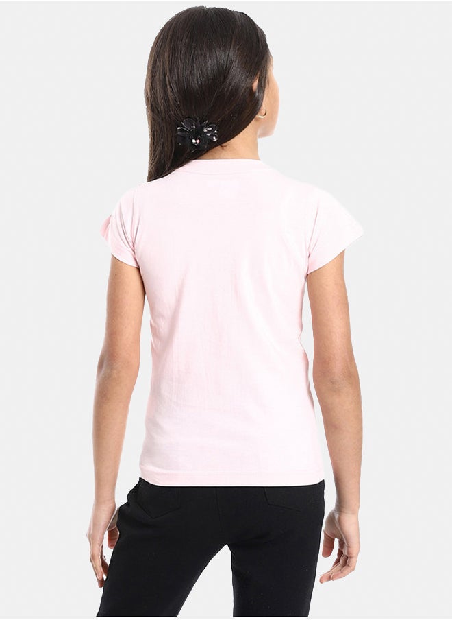 DIADORA Girls Cotton Printed T-Shirt  - Image 3