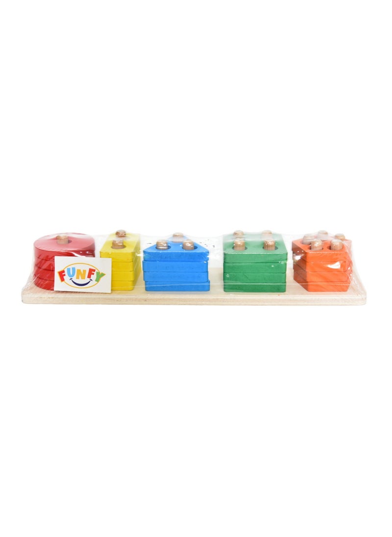 Wooden Number & Shape Stacking Blocks | Montessori Sorting & Stacking Toys | Color Recognition & Shape Sorter Gift for Toddlers