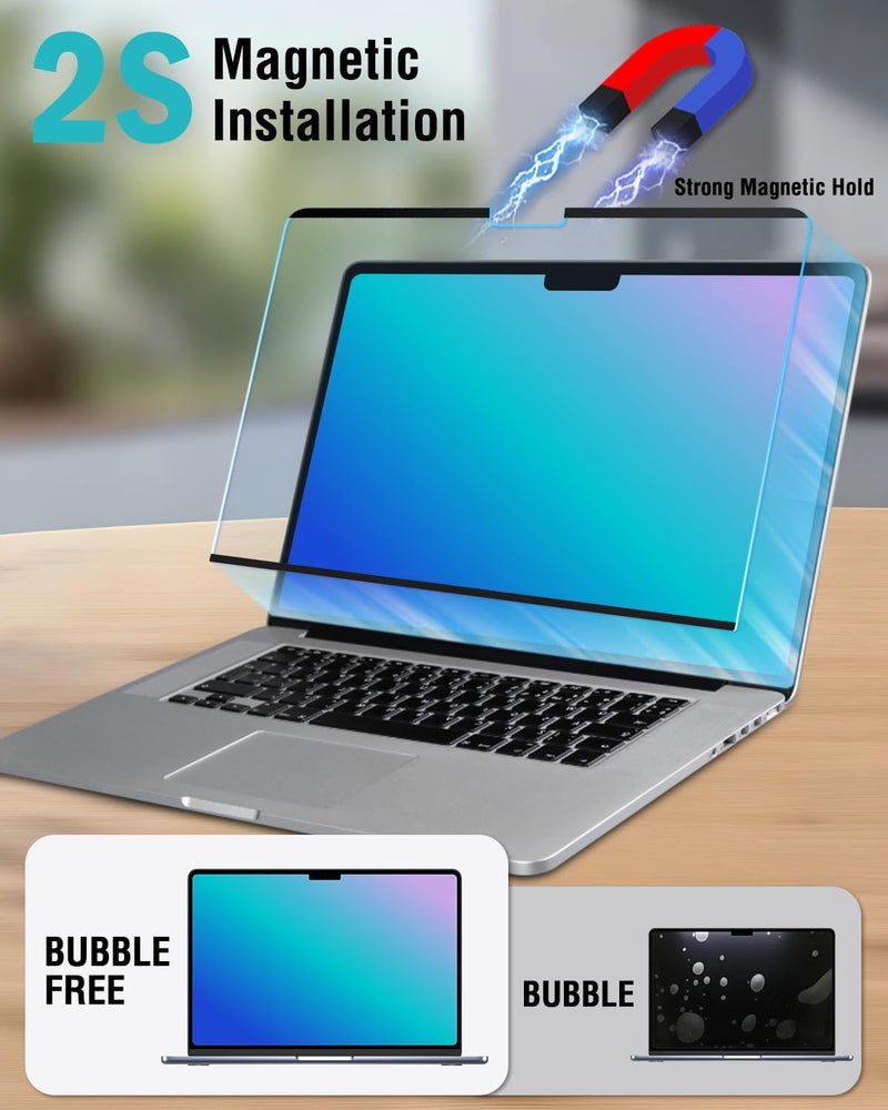 FFORITO F FORITO Magnetic Anti Blue Light Screen Protector Compatible with MacBook Pro 16 inch(2021-2024, M4, M3, M2, M1), Bubble-Free Install, Removable & Reusable Anti Glare Matte Laptop Screen Shield - Image 2