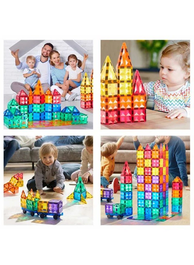 MiDeer Colorful Magnetic Tiles – 100 PCS Oversized Magnetic Building Blocks for Kids – 75mm STEM Learning Toy with Strong Magnets, Translucent Colors, and Storage Bag – Educational Toy for Ages 3+ - Image 5