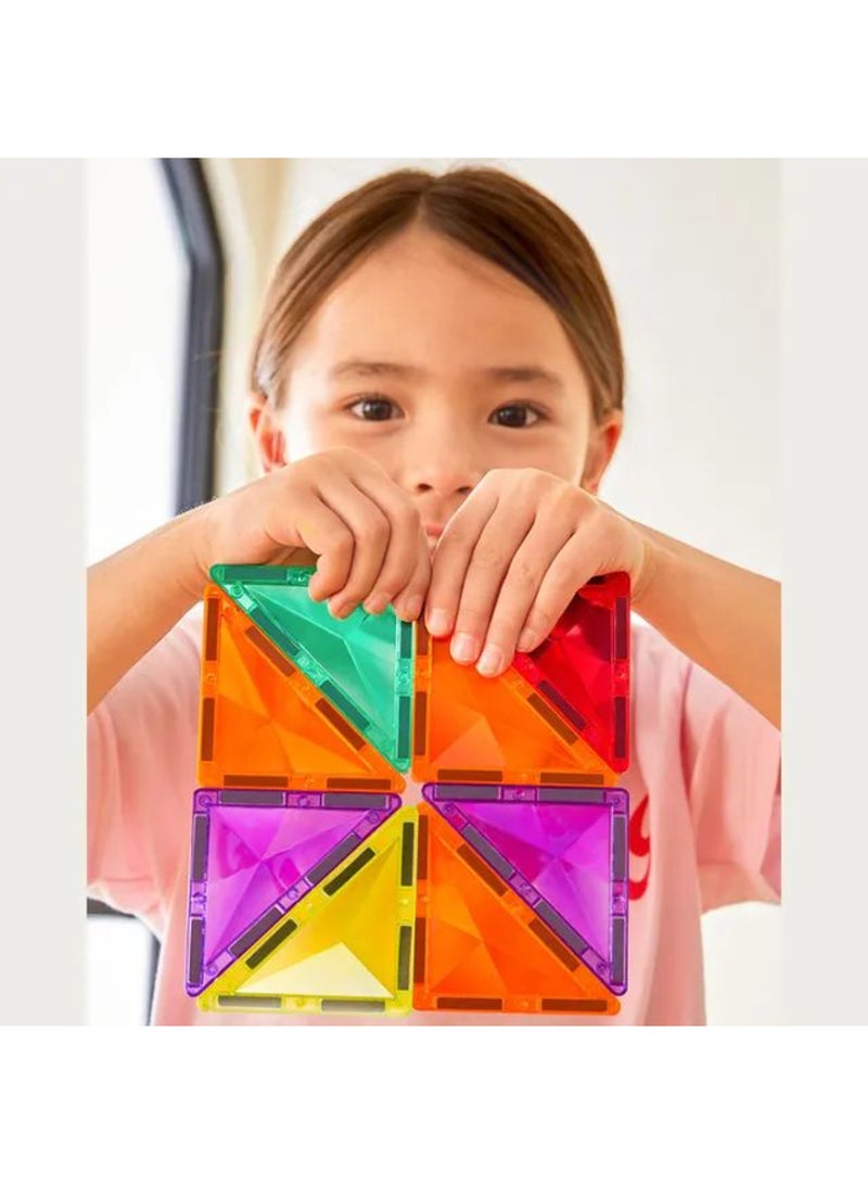 MiDeer Colorful Magnetic Tiles – 100 PCS Oversized Magnetic Building Blocks for Kids – 75mm STEM Learning Toy with Strong Magnets, Translucent Colors, and Storage Bag – Educational Toy for Ages 3+ - Image 4