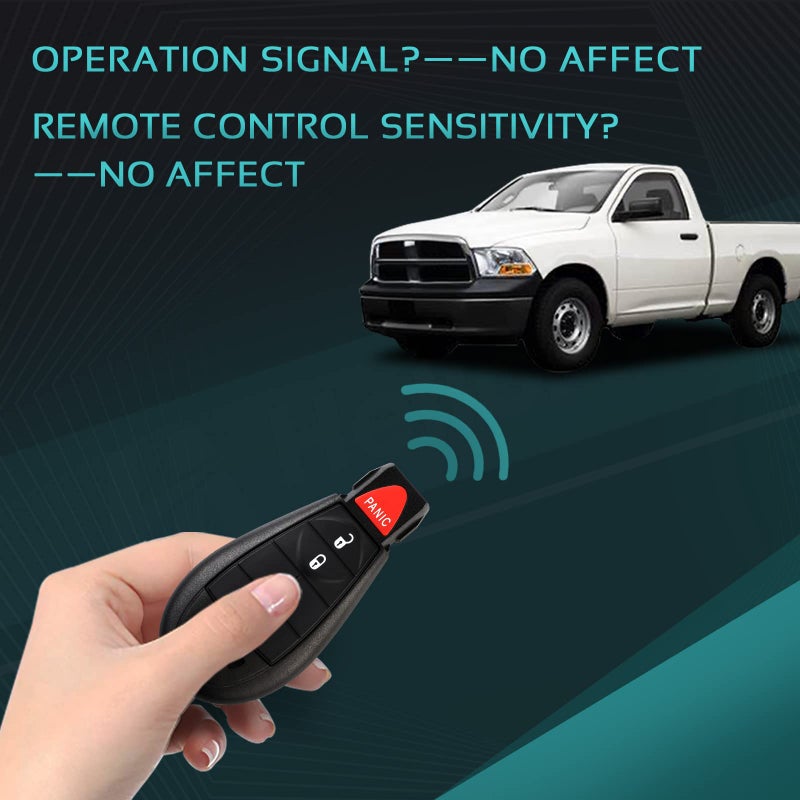 HelloAuto Key Fob Replacement Keyless Entry Remote Car Key Fob for 2008-2012 Dodge Grand Caravan Challenger Charger Durango for Ram 3 Button M3N5WY783X 433Mhz - Image 4