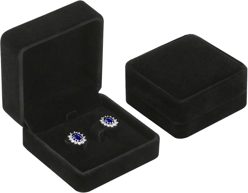 LETURE 6 Pieces Velvet Jewelry Gift Boxes for Necklace Pendant Bracelet Ring Earring, Jewelry Storage Display Case for Christmas Wedding Engagement Birthday Anniversary (Earring Box -6PCS) - Image 3