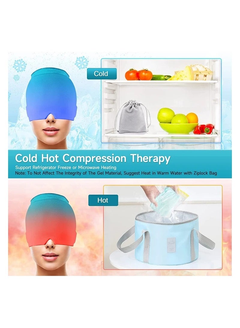 Headache and Migraine Relief Cap - Ice Mask or Hat for Migraines Tension Relief Dark and Cool Cap - Image 3