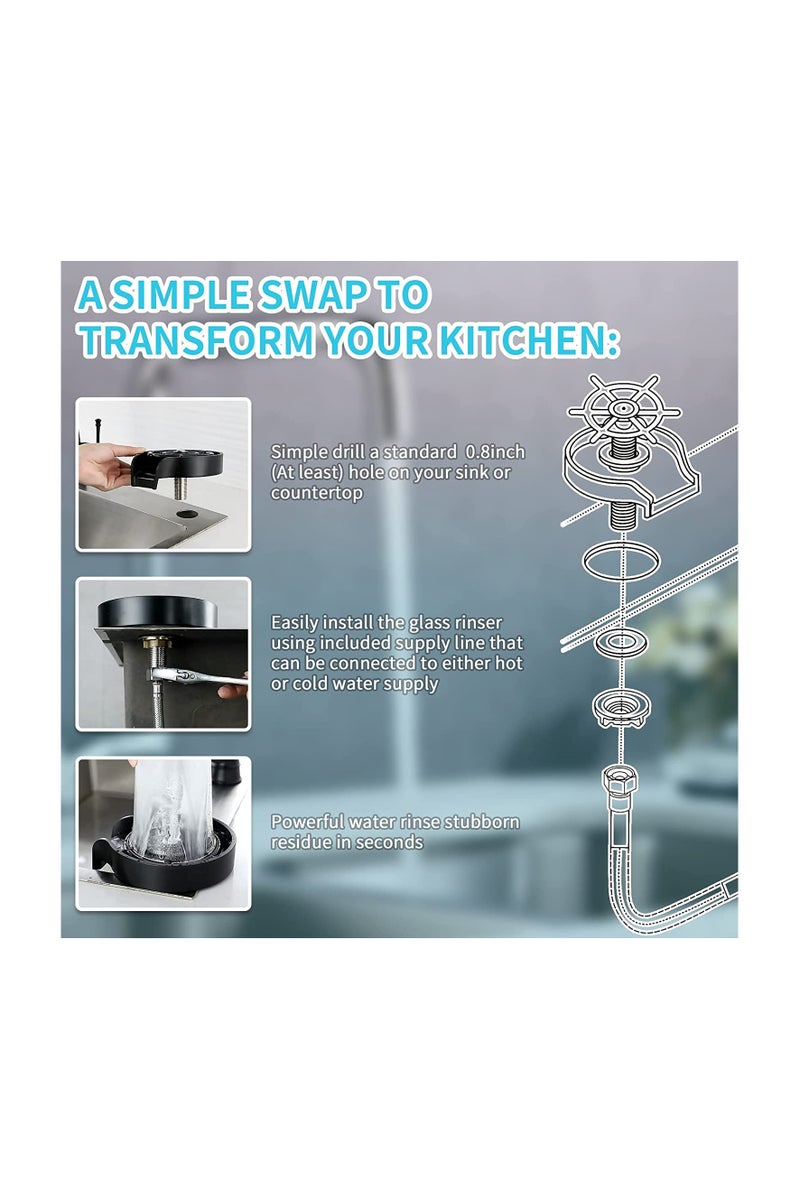 Shams Kitchen sink, strainer and automatic cup washer (62 x 45 x 22 cm) - Image 4