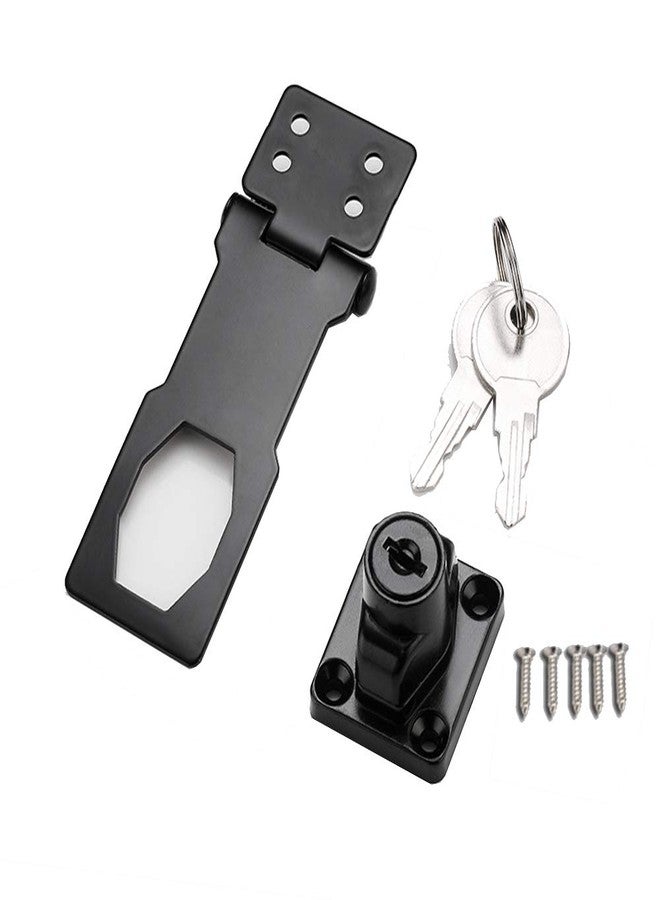 dingchi WANLIAN Keyed Hasp Locks Twist Knob Keyed Locking Hasp for Small Doors, Cabinets and More,Chrome Plated Hasp Lock Catch Latch Safety Lock - Image 2