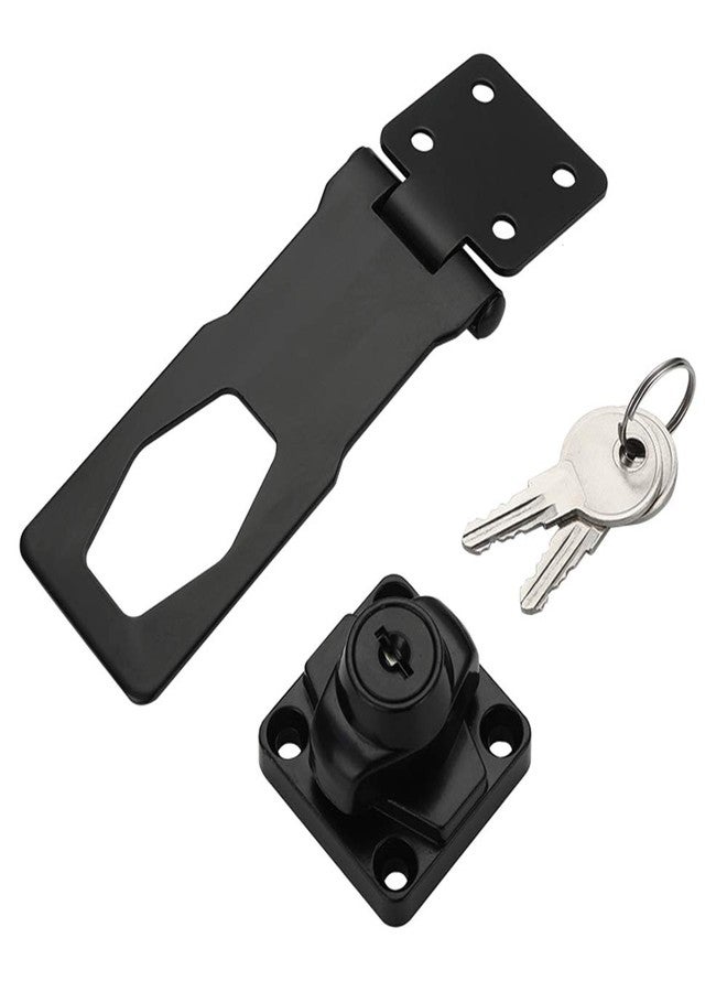 dingchi WANLIAN Keyed Hasp Locks Twist Knob Keyed Locking Hasp for Small Doors, Cabinets and More,Chrome Plated Hasp Lock Catch Latch Safety Lock - Image 5