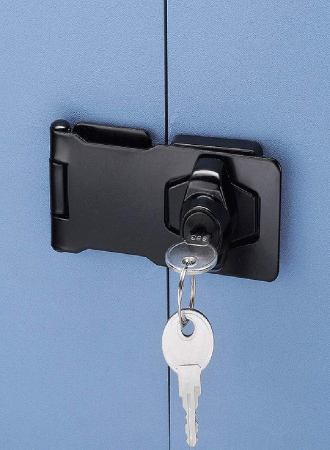 dingchi WANLIAN Keyed Hasp Locks Twist Knob Keyed Locking Hasp for Small Doors, Cabinets and More,Chrome Plated Hasp Lock Catch Latch Safety Lock - Image 1