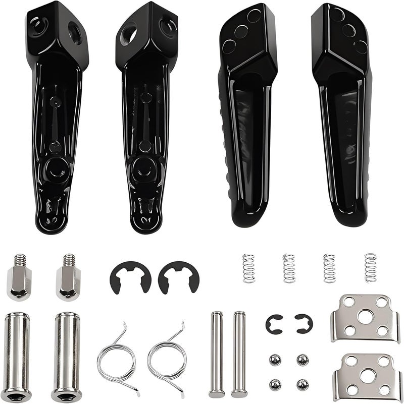 TCMI Motorcycle Footpeg Front and Rear Footrest Foot Pegs Fits for Kawasaki ZX6R 2003-2011, Z750 Z1000 2007-2012, ZX14 2006-2013, ZZR1200 2000-2006, ZX-10R 2004-2012, ZX-9R 1998-2003 (black) - Image 2