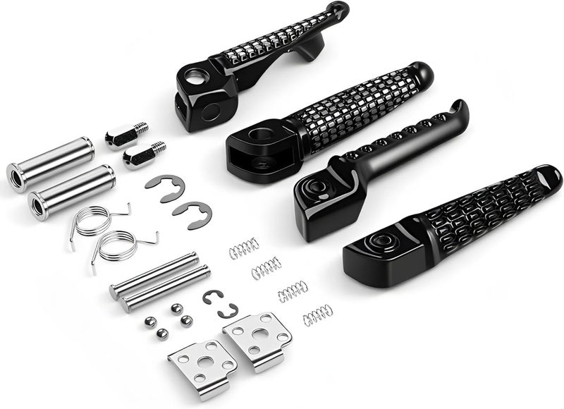 TCMI Motorcycle Footpeg Front and Rear Footrest Foot Pegs Fits for Kawasaki ZX6R 2003-2011, Z750 Z1000 2007-2012, ZX14 2006-2013, ZZR1200 2000-2006, ZX-10R 2004-2012, ZX-9R 1998-2003 (black) - Image 4