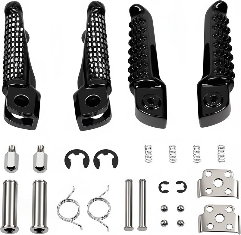 TCMI Motorcycle Footpeg Front and Rear Footrest Foot Pegs Fits for Kawasaki ZX6R 2003-2011, Z750 Z1000 2007-2012, ZX14 2006-2013, ZZR1200 2000-2006, ZX-10R 2004-2012, ZX-9R 1998-2003 (black) - Image 3