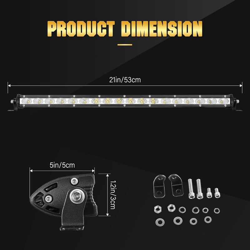 Willpower 20 Inch 90W Single Row LED Light Bar - Flood Spot Combo Beam for Off-Road Vehicles - Image 2