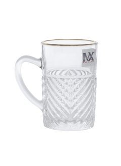 Max Tea Bowls Set With A Glass Handle With A Golden Line 6 Pieces  - Image 2