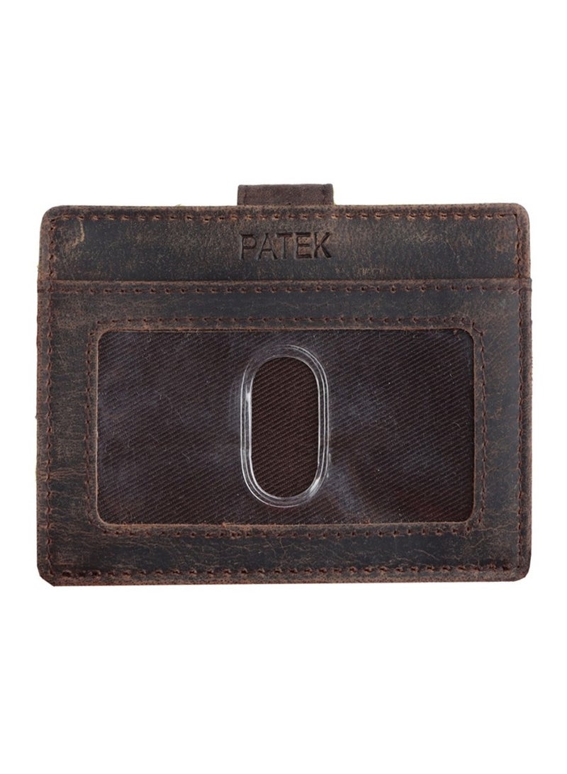 بديك محفظة رجالية من الجلد الطبيعي من باتيك WA04 مع حماية RFID باللون البني - Image 1
