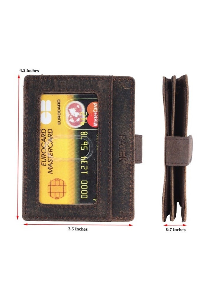 بديك محفظة رجالية من الجلد الطبيعي من باتيك WA04 مع حماية RFID باللون البني - Image 4