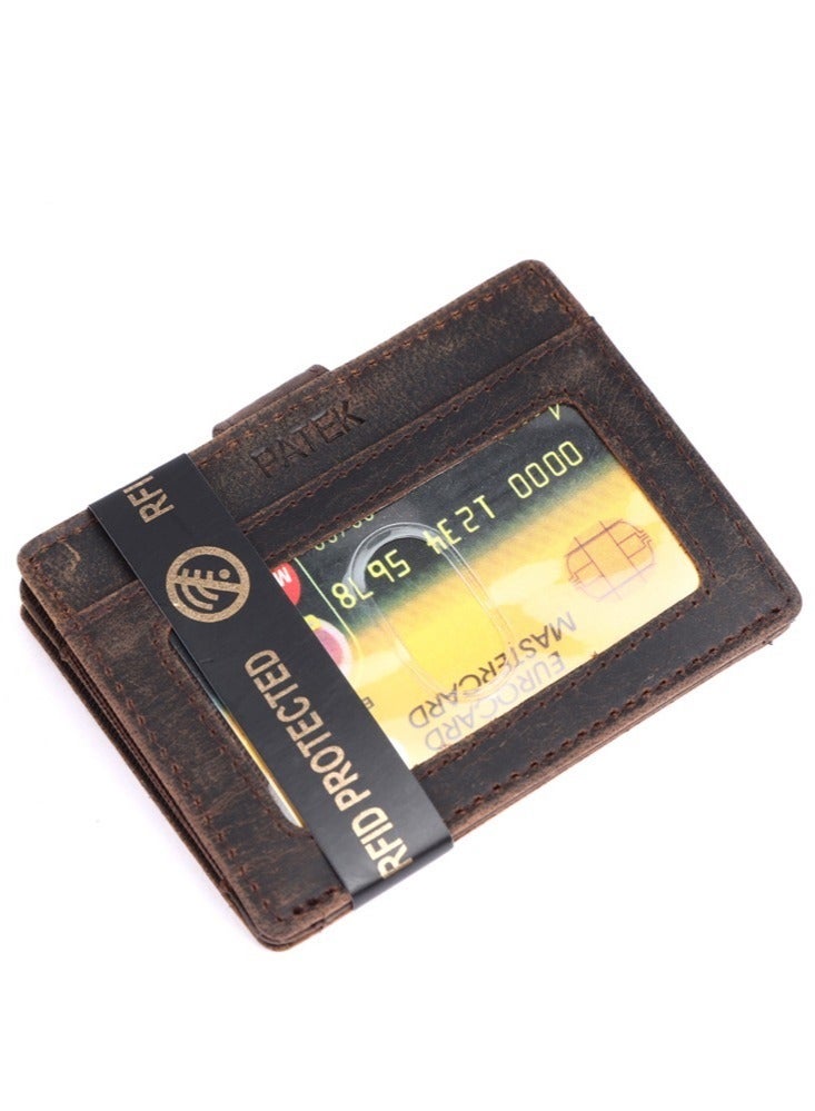 بديك محفظة رجالية من الجلد الطبيعي من باتيك WA04 مع حماية RFID باللون البني - Image 5