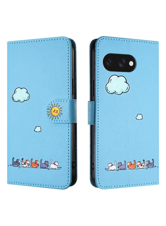 إيروريكس جراب هاتف Google Pixel 9a من الجلد برسومات قطط كرتونية - Image 2