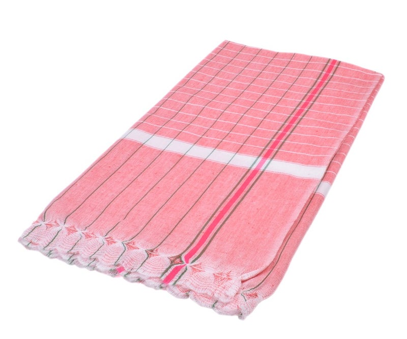 Sathiyas Cotton Bath Towel 480 GSM (Set of 5) (Lavender, White, Orange, Blue, Red) Non-Terry Cotton Towel Soft Absorbent & Quick Dry 165 cm X 85 cm Towels for Bath Pool Beach Picnic & Travel - Image 2