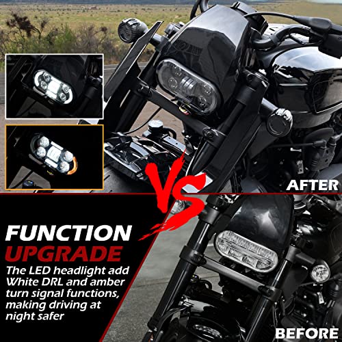 VEISUTOR مصباح أمامي LED محدث لدرّاجة هارلي سبورتستر S 1250 21-23، مصابيح أمامية مع شعاع عالي ومنخفض وإشارة انعطاف برتقالية لدرّاجة هارلي سبورتستر S 1250 RH1250S 2021-2023 ملحقات - Image 3