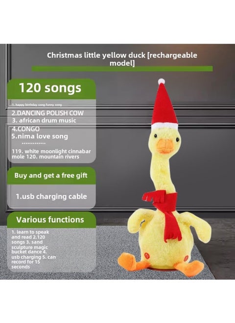 Re-reading Duck 0-1 Years Old 3 Babies Learn To Talk, Sing And Dance To Calm Babies, Artifact Doll Plush Toy-Color:[upgraded Charging Model] Little Yellow Duck (comes With Charging Cable + Magic Dance + Learning To Speak + 120 Songs + Recording + Lighting)