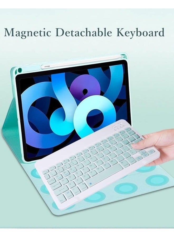 ELTRAZONE حافظة لوحة مفاتيح مغناطيسية لجهاز iPad الجيل 9/8/7 و Air 3/Pro 10.5: لوحة مفاتيح بلوتوث قابلة للفصل مع غطاء ذكي وحامل قلم (أسود) - Image 3