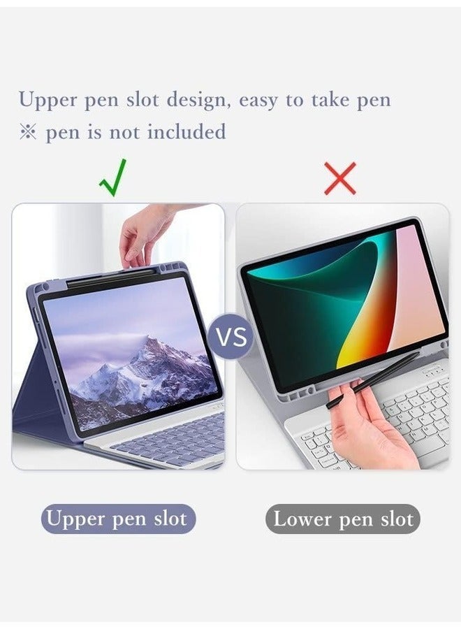 ELTRAZONE حافظة لوحة مفاتيح مغناطيسية لجهاز iPad الجيل 9/8/7 و Air 3/Pro 10.5: لوحة مفاتيح بلوتوث قابلة للفصل مع غطاء ذكي وحامل قلم (أسود) - Image 2
