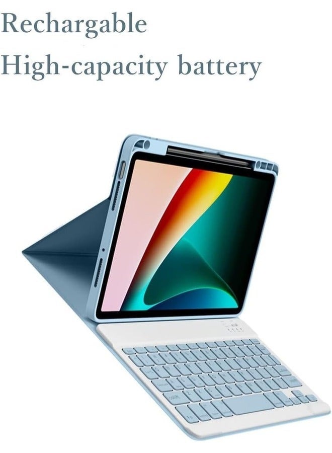 ELTRAZONE حافظة لوحة مفاتيح مغناطيسية لجهاز iPad الجيل 9/8/7 و Air 3/Pro 10.5: لوحة مفاتيح بلوتوث قابلة للفصل مع غطاء ذكي وحامل قلم (أسود) - Image 5