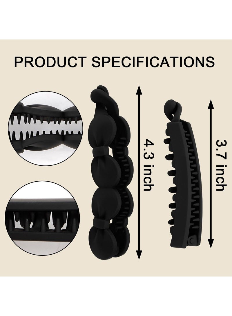 XiuWoo 6 Pcs Bow Claw Banana Clips Hair, Matte Strong Hold Ponytail Bun Holder, Hair Jaw Barrettes Styling Accessories for Women Girls - Image 5