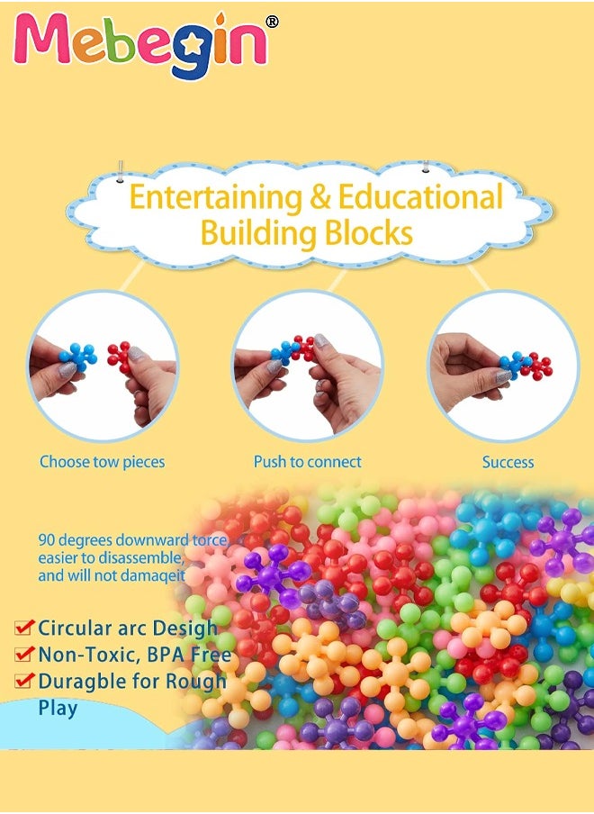 600 PCS Colorful Building Blocks STEM Toys with Storage Box, Interlocking Plastic Building Sets, Creative 3D Puzzle Building Set, Versatile Open-ended Craft Toy, Fun Educational Interlocking Toy
