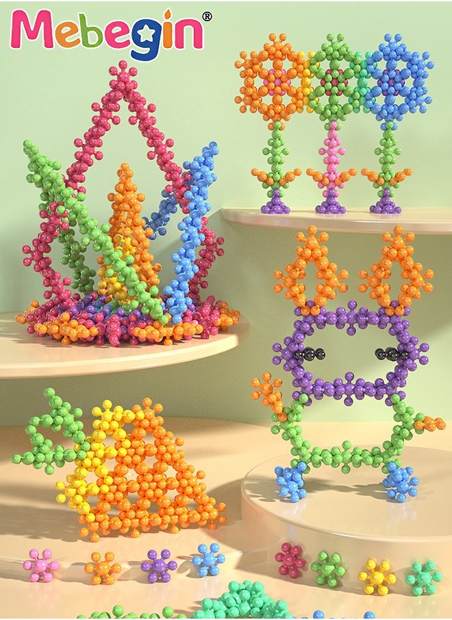 600 PCS Colorful Building Blocks STEM Toys with Storage Box, Interlocking Plastic Building Sets, Creative 3D Puzzle Building Set, Versatile Open-ended Craft Toy, Fun Educational Interlocking Toy