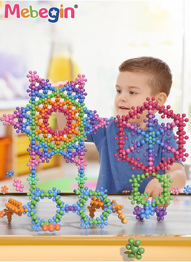 600 PCS Colorful Building Blocks STEM Toys with Storage Box, Interlocking Plastic Building Sets, Creative 3D Puzzle Building Set, Versatile Open-ended Craft Toy, Fun Educational Interlocking Toy