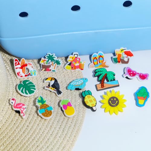 QTKJ 16 Pcs Charms for Bogg Bag, Rubber Summer Decoration for Bogg Bag Accessories, Compatible with Women Beach Bag Tote Handbag - Image 4