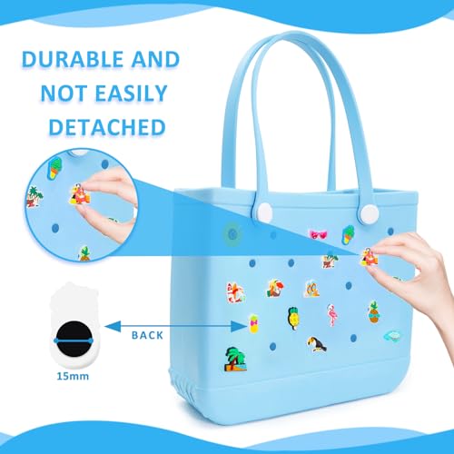 QTKJ 16 Pcs Charms for Bogg Bag, Rubber Summer Decoration for Bogg Bag Accessories, Compatible with Women Beach Bag Tote Handbag - Image 2