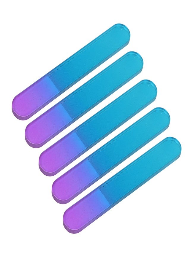 Ymiko Nail File Glass, 5Pcs Nail Filer Double Sided Physical Polishing Simple Glass Nail File with Cases Professional Manicure ToolsGlass Fingernail Files - Image 5