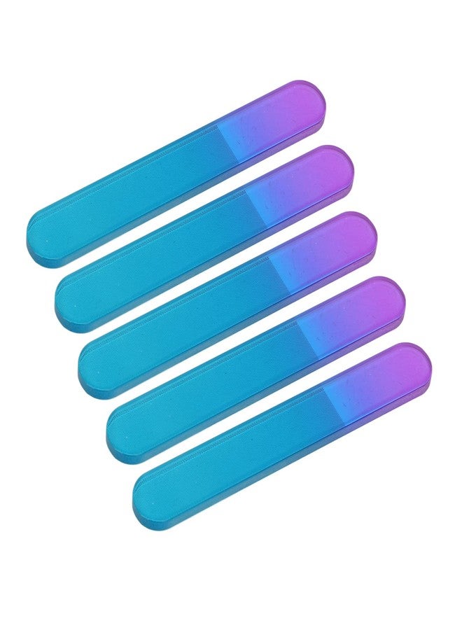 Ymiko Nail File Glass, 5Pcs Nail Filer Double Sided Physical Polishing Simple Glass Nail File with Cases Professional Manicure ToolsGlass Fingernail Files - Image 2