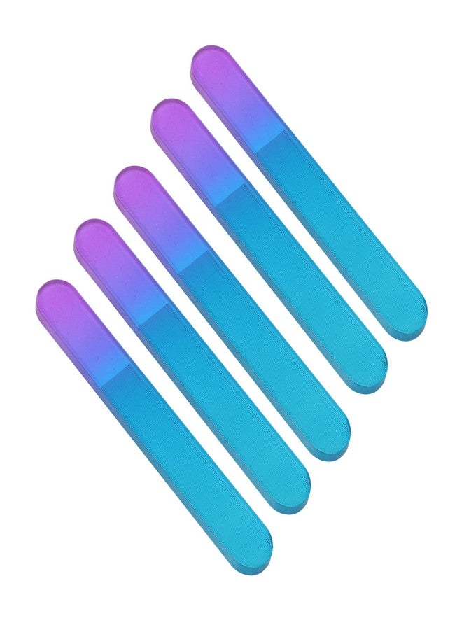 Ymiko Nail File Glass, 5Pcs Nail Filer Double Sided Physical Polishing Simple Glass Nail File with Cases Professional Manicure ToolsGlass Fingernail Files - Image 4