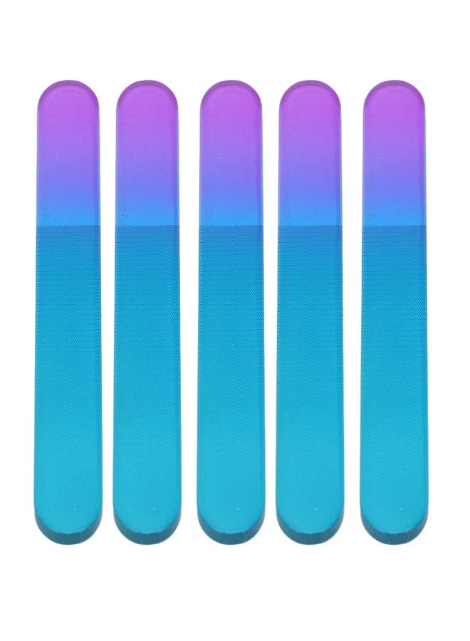 Ymiko Nail File Glass, 5Pcs Nail Filer Double Sided Physical Polishing Simple Glass Nail File with Cases Professional Manicure ToolsGlass Fingernail Files - Image 3