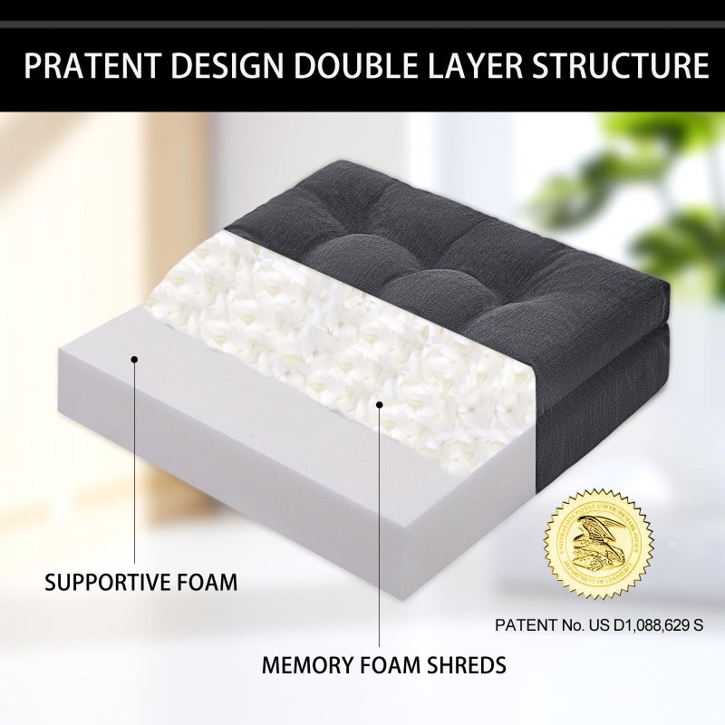 HAVARGO Recliner Cushions for Elderly, 20x20x5 Inch Thick Chair Cushion Patent Design Soft Tufted Dual Layer Booster Seat Cushions for Seniors Recliner Risers Gray 1P - Image 3