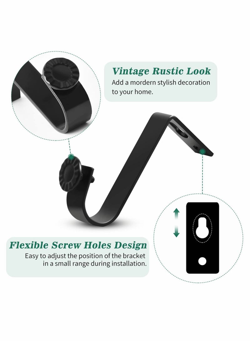 Ceiling Curtain Rod Bracket Heavy Duty Curtain Rod Holders 4 Pack Ceiling Curtain Rods Hooks Fit for 3/4 to 9/10 Inch Drapery Poles - Image 2