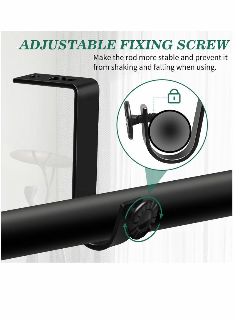 Ceiling Curtain Rod Bracket Heavy Duty Curtain Rod Holders 4 Pack Ceiling Curtain Rods Hooks Fit for 3/4 to 9/10 Inch Drapery Poles - Image 3
