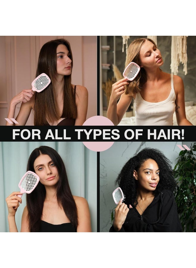 JANEKE Superbrush Detangler Brush Anti-Static Hairbrush Easy For Wet Or Dry Use Flexible With Nylon Bristle Great For All Hair Types - Long Thick Curly -The Original Italian Patent (Pink) - Image 4