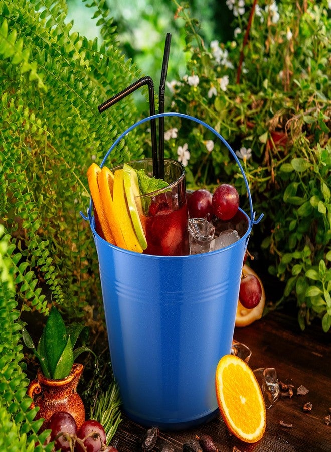 رتيري مجموعة ريتيري من 24 دلو معدني صغير بمقبض، دلاء صغيرة بالجملة لهدايا حفلات عيد الفصح، حامل أقلام للفصول الدراسية، أصيص زهور، سلة نباتات للحرف اليدوية والمشاريع اليدوية، 6 × 5 بوصة (أزرق داكن) - Image 5