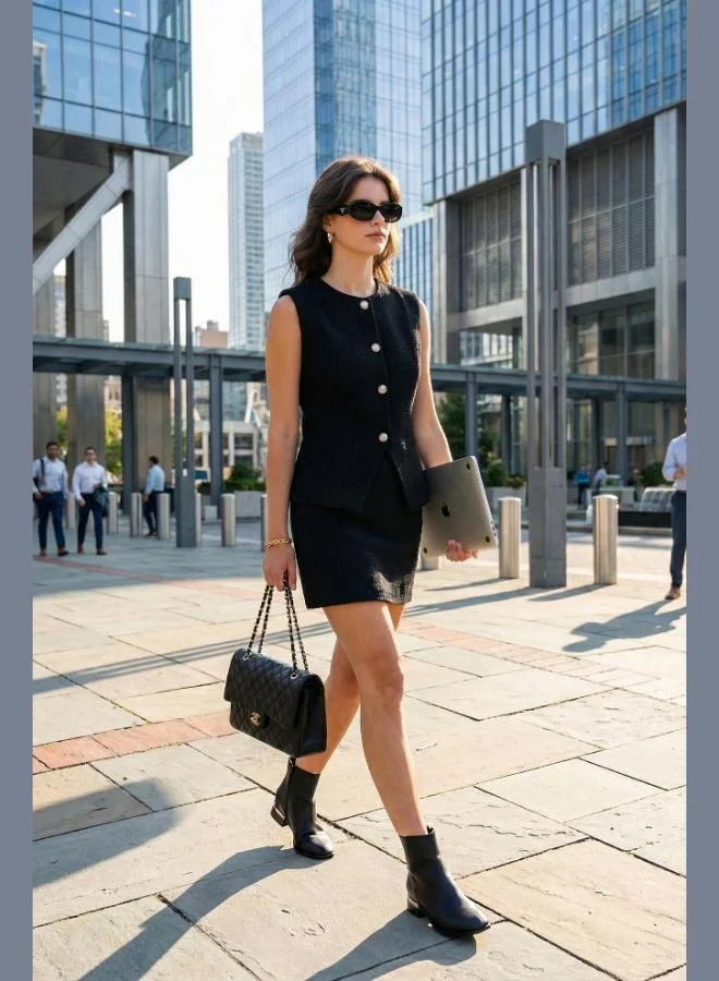 ليلا سترة ليلى قطن وصوف بقصة ضيقة وياقة دائرية للنساء