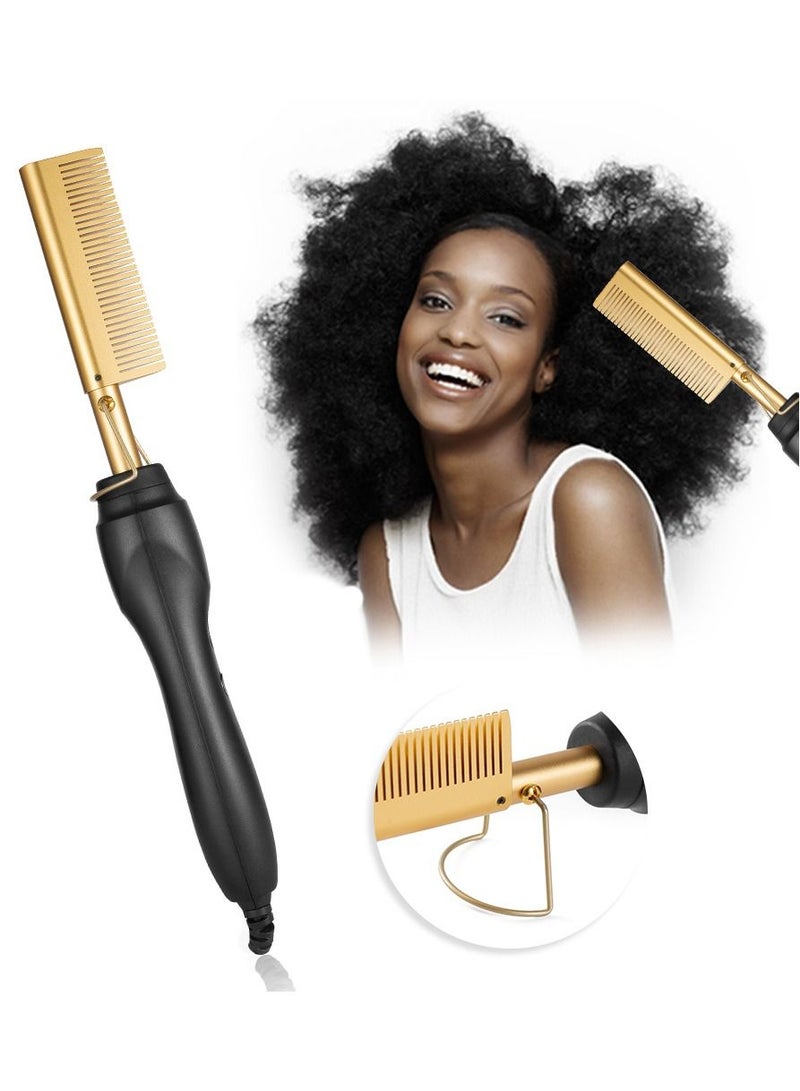DubaiGallery Hair Straightener Curling Hot Comb Wet Dry Hair Use Electric Hair Curler Professional Hot Comb - Image 1