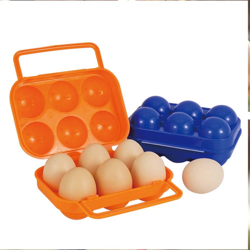6 pcs Outdoor Storage Boxes Picnic Holders Portable Trays (Orange) - Image 4