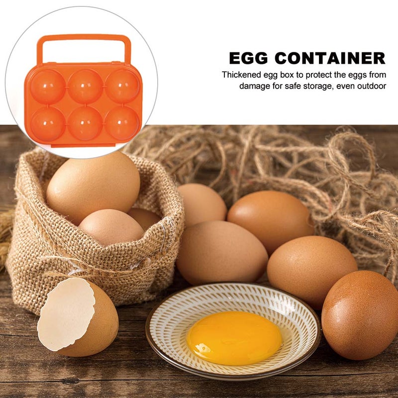 6 pcs Outdoor Storage Boxes Picnic Holders Portable Trays (Orange) - Image 3
