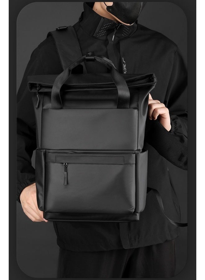 SHABILI Men's Trolley Strap Backpack, Boys' Large Capacity School Bag Back Bag Laptop Bag Office Bag Briefcase, Nylon Material Notebook Bag College Bag Tourist Bag Office Bag for Teenager/College Students - Image 2