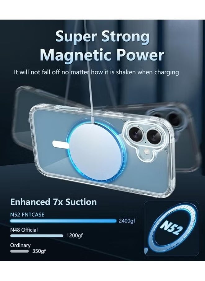 JAJEEK Magnetic Case for iPhone 16 Plus | MagSafe Compatible with Tempered Glass Screen Protector & Camera Protector | Drop Protection Clear Cover | Shockproof, Slim Design  - Image 3