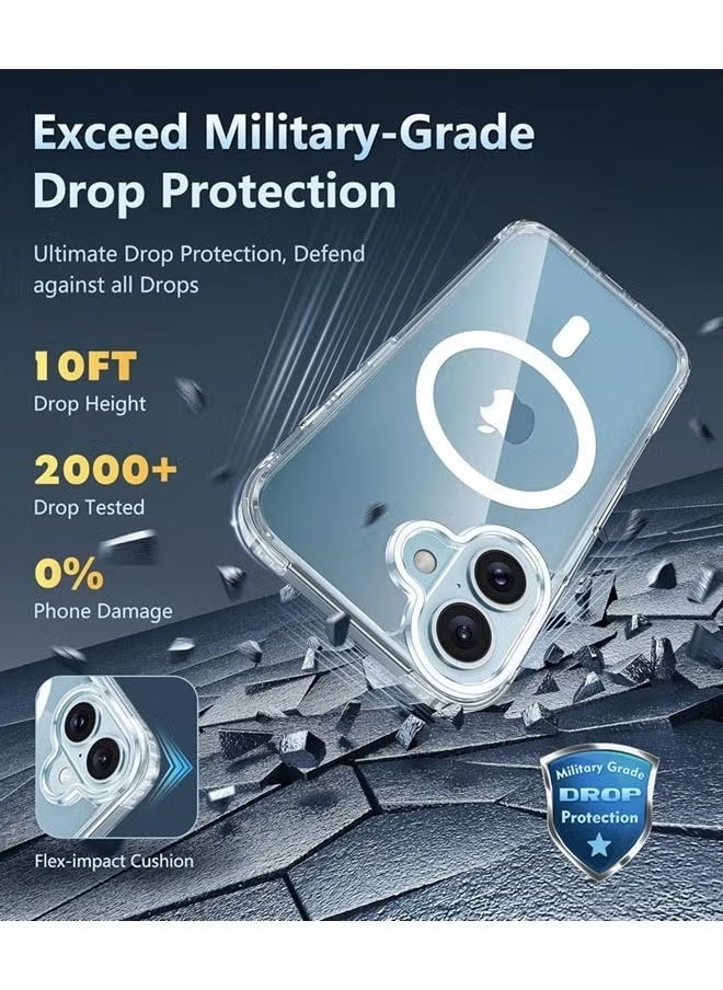 JAJEEK Magnetic Case for iPhone 16 Plus | MagSafe Compatible with Tempered Glass Screen Protector & Camera Protector | Drop Protection Clear Cover | Shockproof, Slim Design  - Image 4