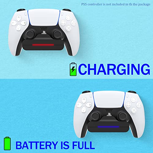 REEYEAR PS5 Controller Wall Mount Charger Dock with 3.3Ft Cord,Charging Station Holder fits for Midnight Black PS5 Pro Wireless Controller with LED Indicators Fast Charging Speed Cable, 2 Pack - Image 2